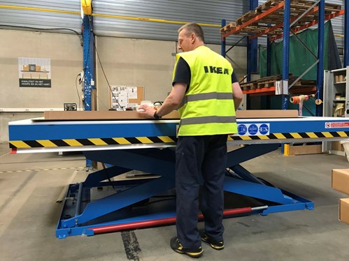 zzed-lift-solutions-plaatste-2-schaarheftafels-voor ikea-distribution-benelux